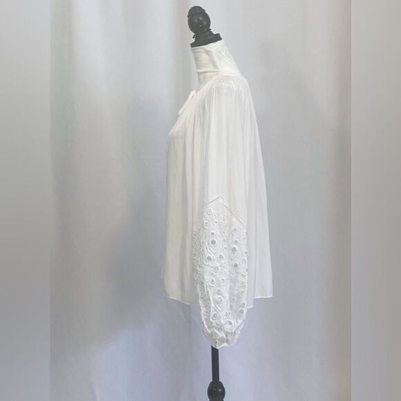 Ramy Brook Aleya Eyelet-Sleeve Peasant Top size XL - Picture 9 of 14